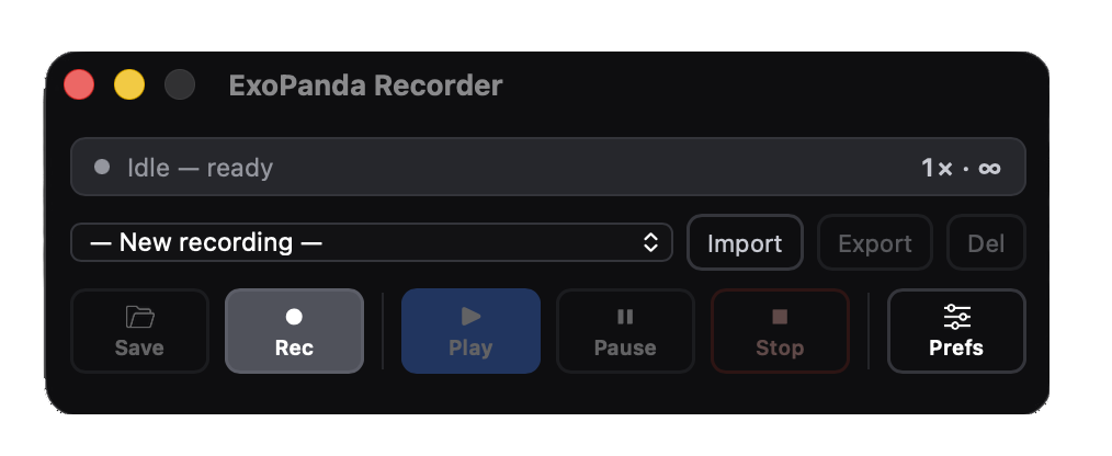 ExoPanda Recorder — macro recorder interface for Mac
